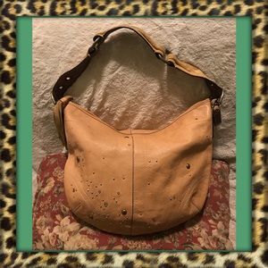 👑✅PRICE FIRM👑 COACH Soft Leather Shoulder Bag with Studs and Tassel.